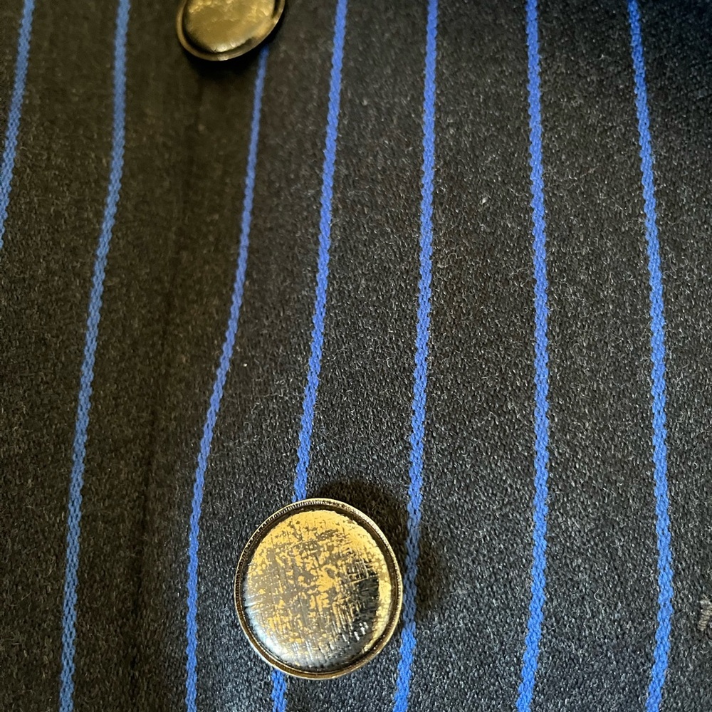 Givenchy Blue and dark charcoal Pinstripe Blazer L - Picture 12 of 12